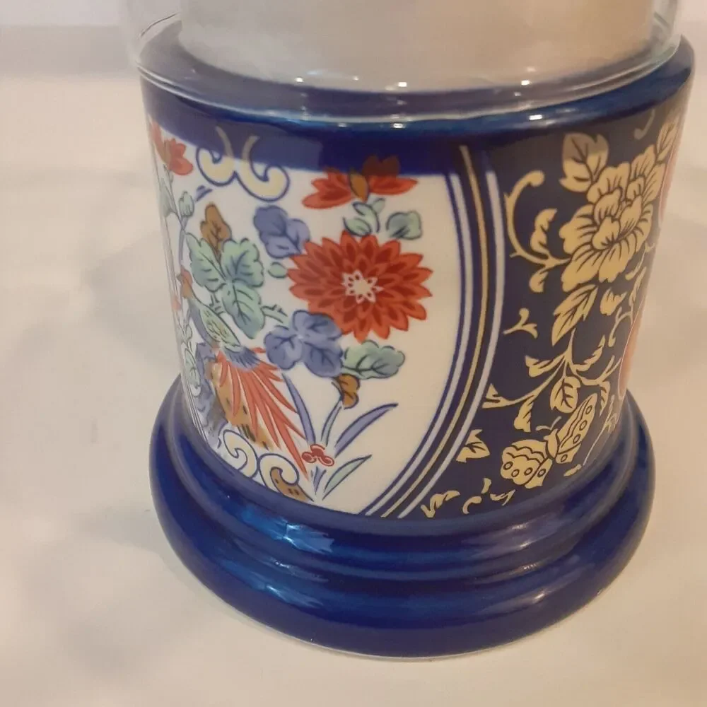Vintage Hurricane Lamp Gailstyn-Sutton 1982 Chinoiserie Candle Timeless 10.5
